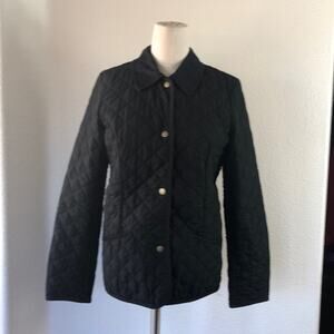 Old Navy Quilted black chore coat classic light weight equestrian size S farm